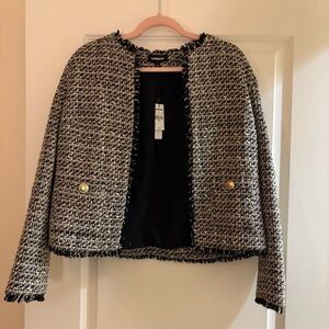 Express Monochrome Tweed Blazer